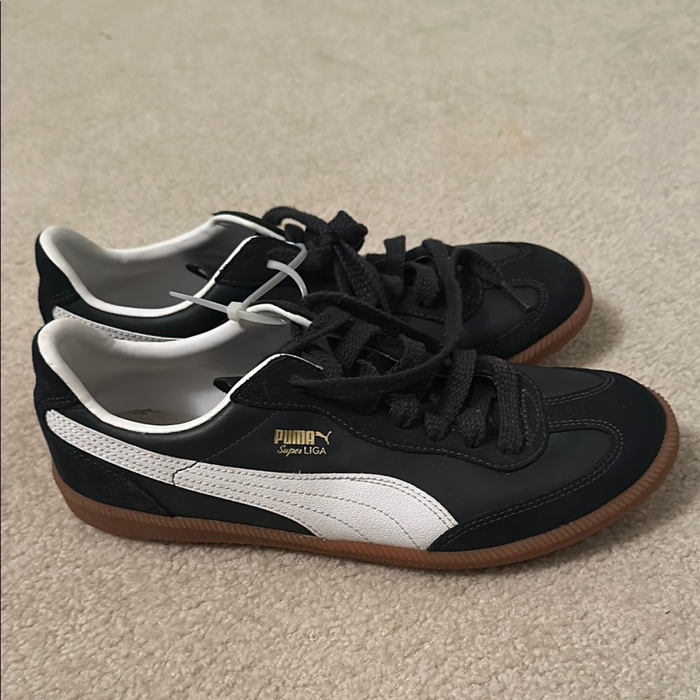 Puma Super Liga OG Men’s Size 8 Navy Soccer Sneakers Shoes 356999-09 Lace Up New